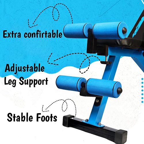 3-Cut Rubber Coated Dumbbells with Multipurpose Bench Combo for Home Gym Workout