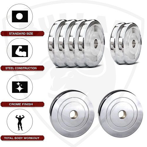 Adjustable Steel Dumbbell Set Combo with Multipurpose Bench, Weight Plates & Star Nut Dumbbell Rods