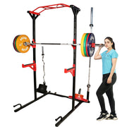 Heavy-Duty Adjustable Power Squat Rack Pro for Home Gym Workout