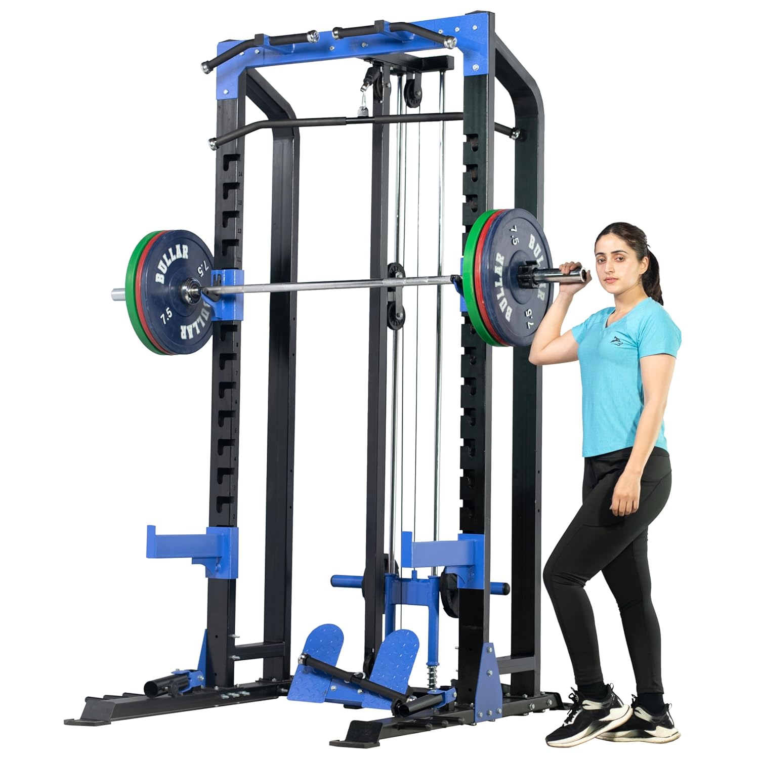 Multistation Power Squat Rack Pro with Pull Up Bar, Heavy-Duty Adjustable Frame