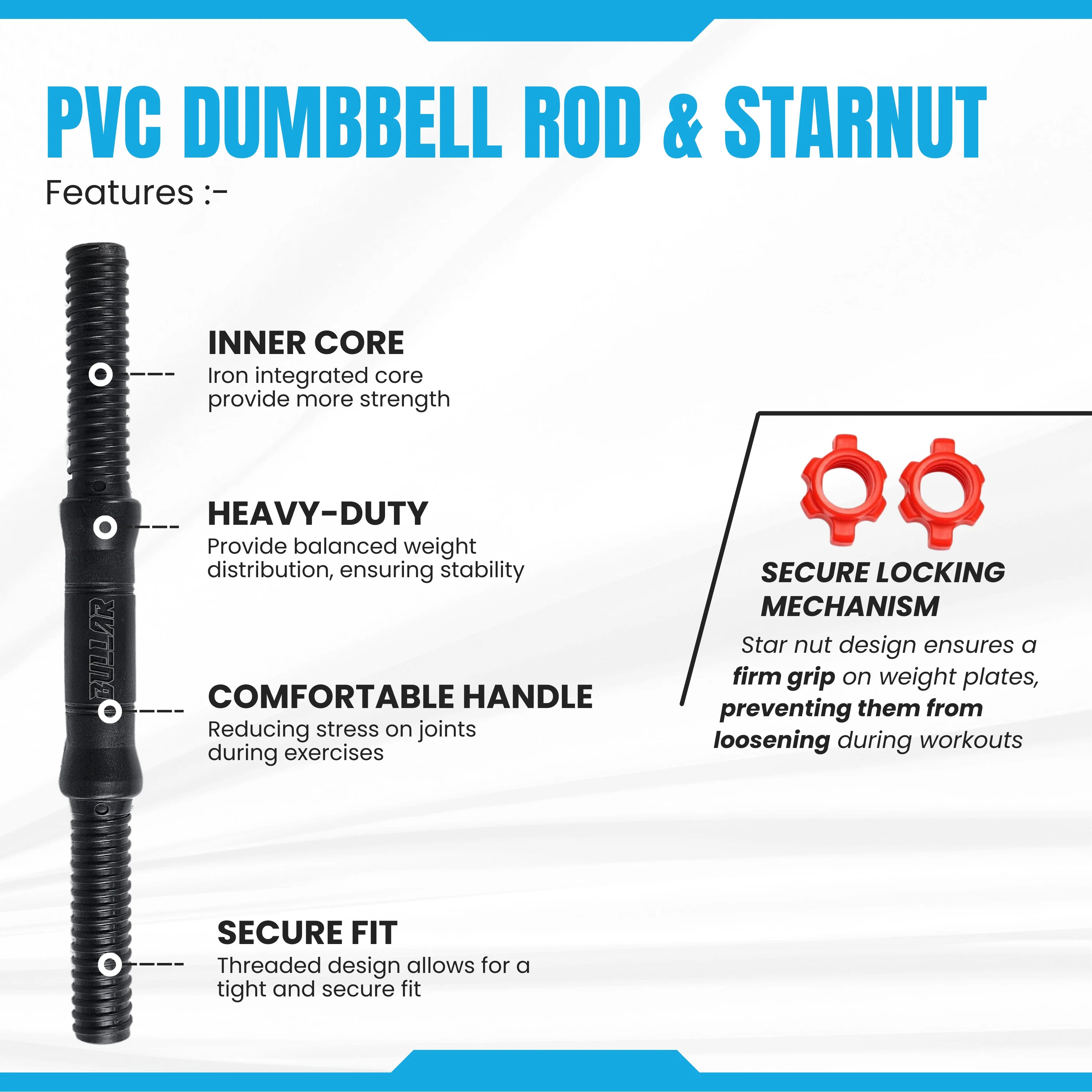 Premium PVC 2.0 Adjustable Dumbbells Set with Connector Rod for Daily Workout