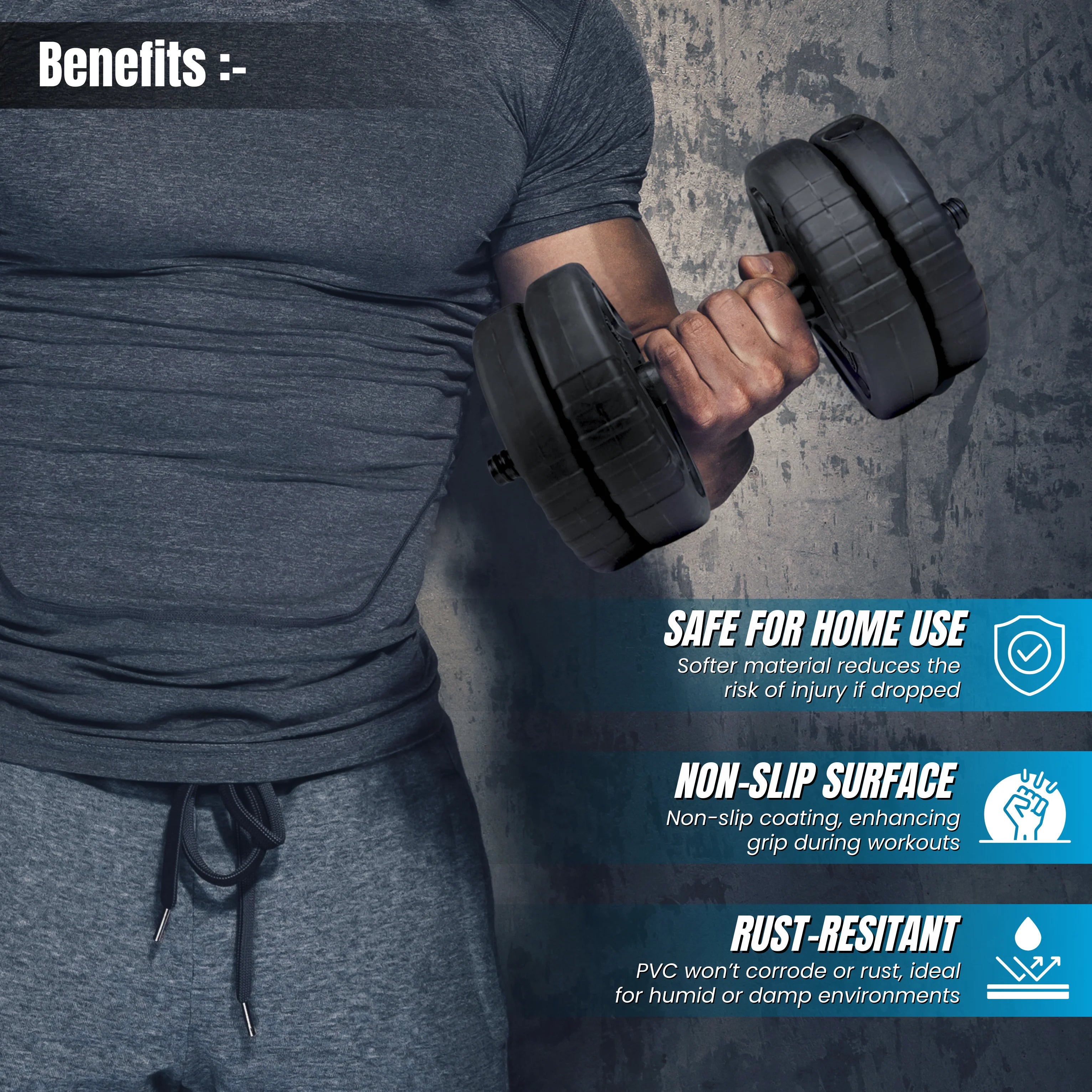Premium PVC 2.0 Adjustable Dumbbells Set with Connector Rod for Daily Workout