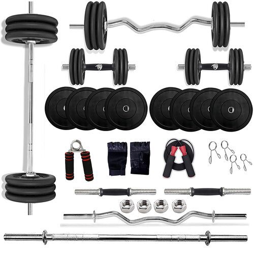 Get Stronger at Home with Our Durable Rubber Gym Combo Set Ideal