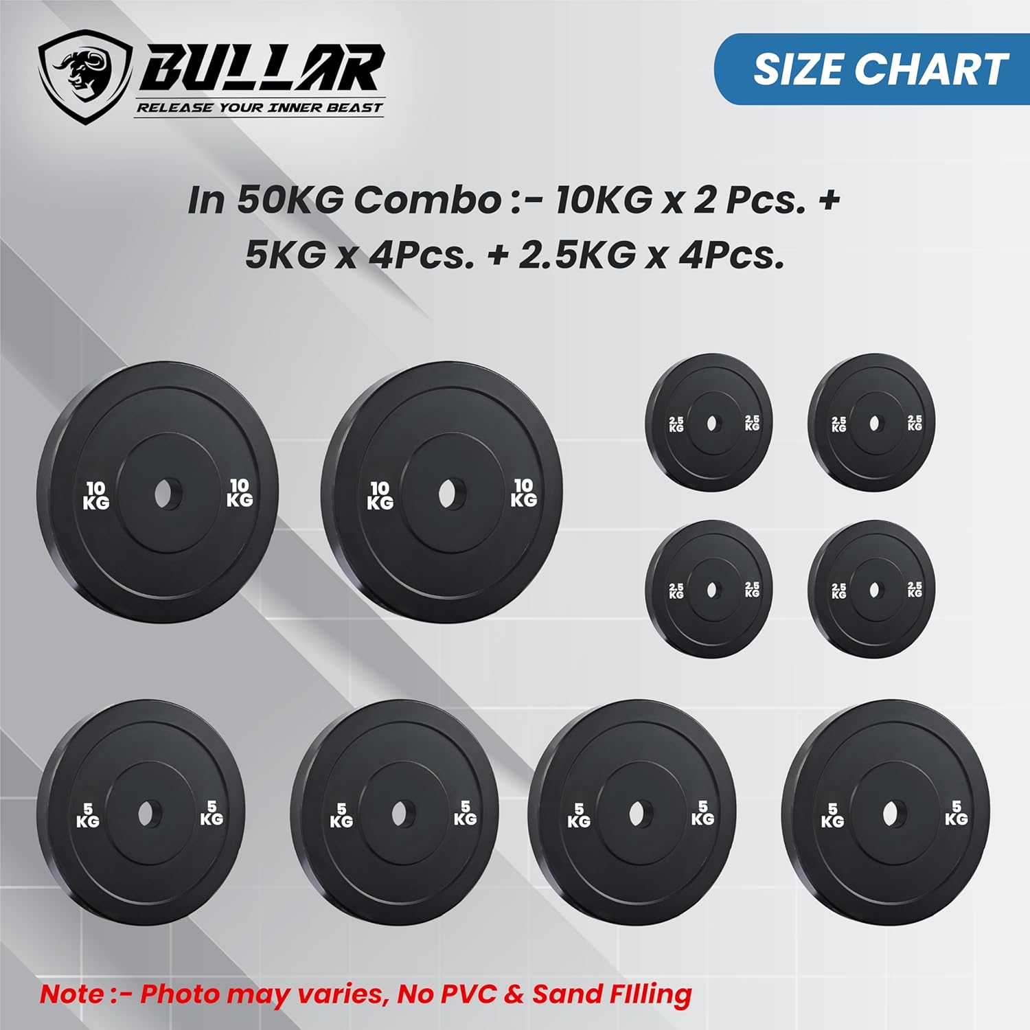 Standard Rubber Weight Plates for Home Gym