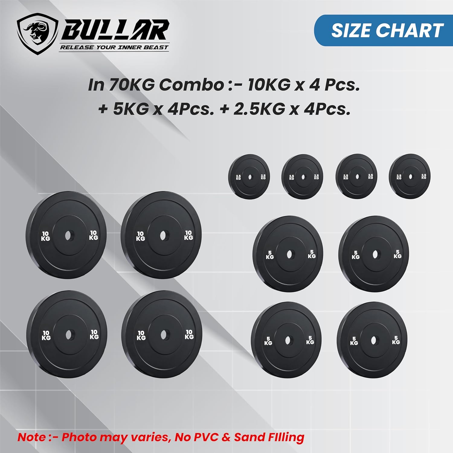 Standard Rubber Weight Plates for Home Gym