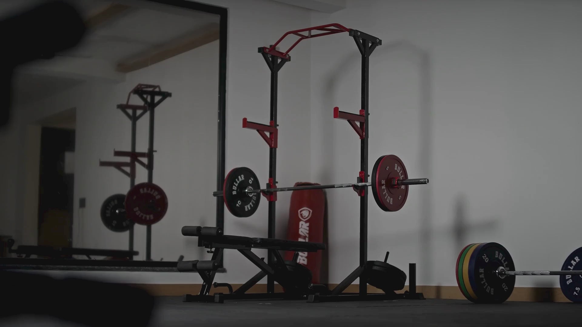 Load video: Heavy-Duty Adjustable Power Squat Rack Pro for Home Gym Workout
