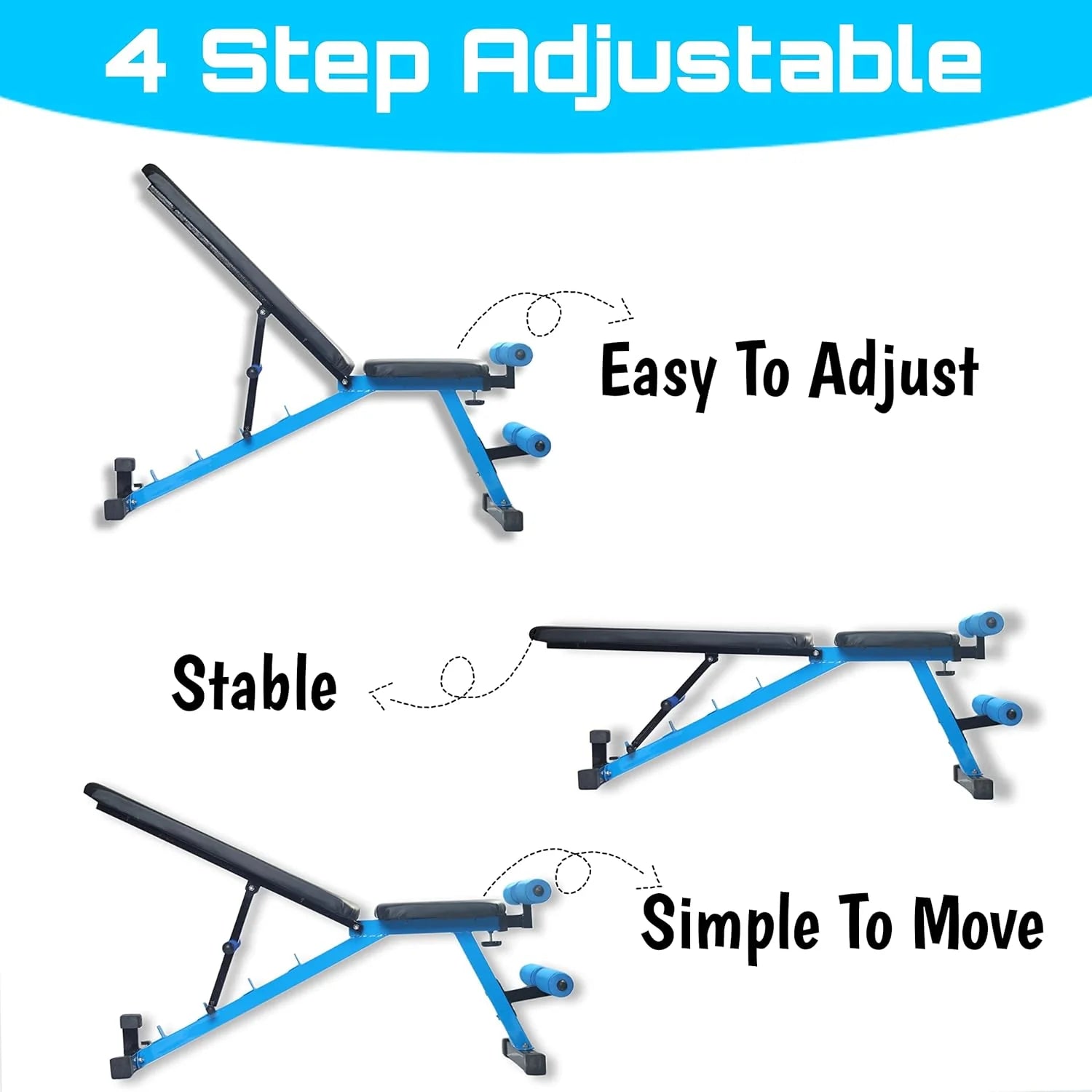 3-Cut Professional Home Gym Set with Multipurpose Bench Combo & Solid Dumbbell Rod