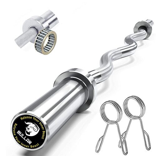 4 Ft. EZ Curl Olympic Barbell Rod with Spring Locks