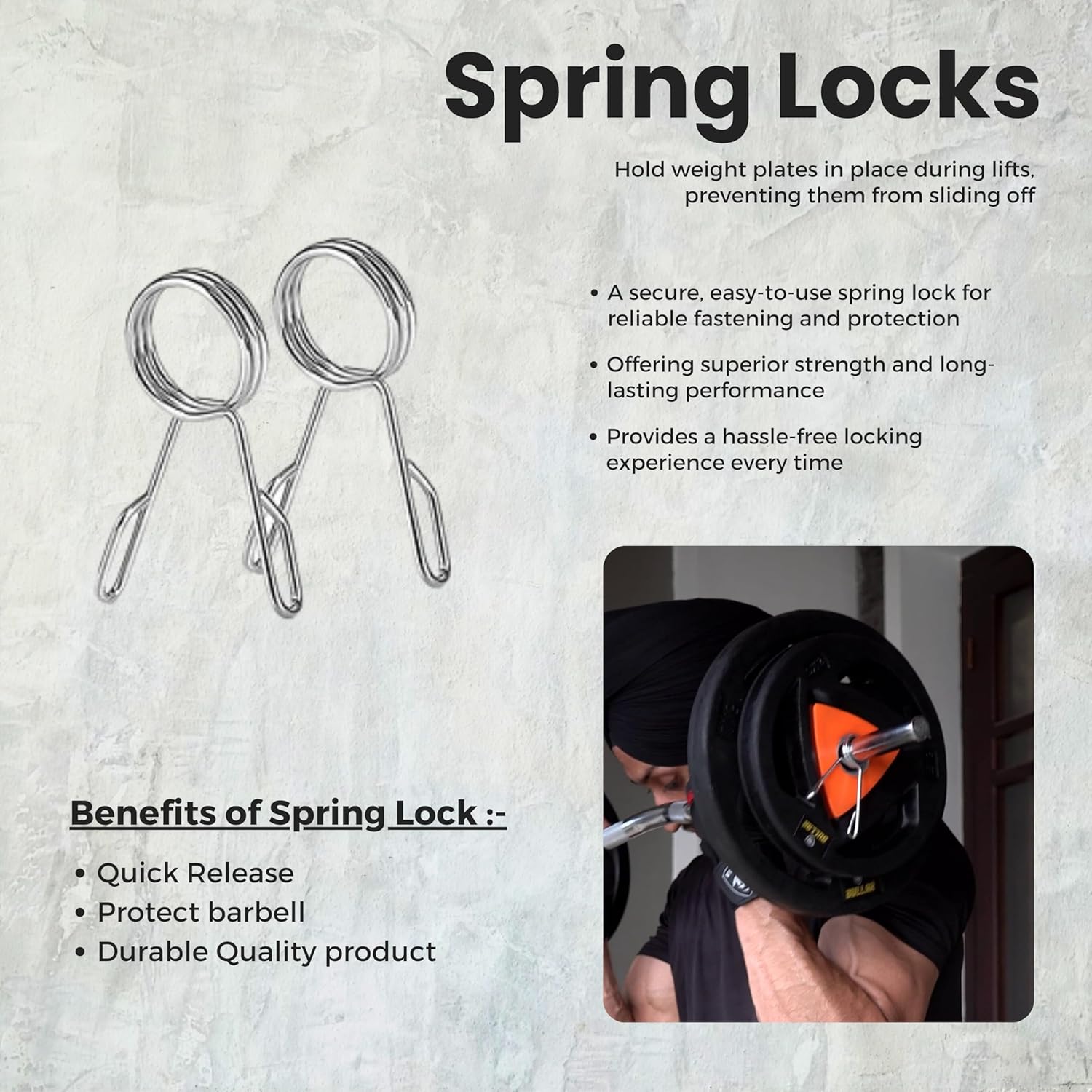 5ft. Olympic Barbell with Spring Locks, Weightlifting Gym Belt, Knee Wraps