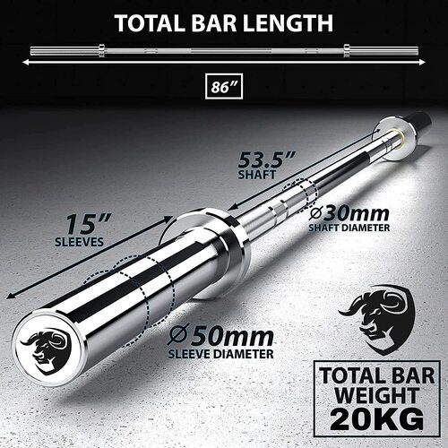 7 Ft. Olympic Barbell Rod with Clamp Locks