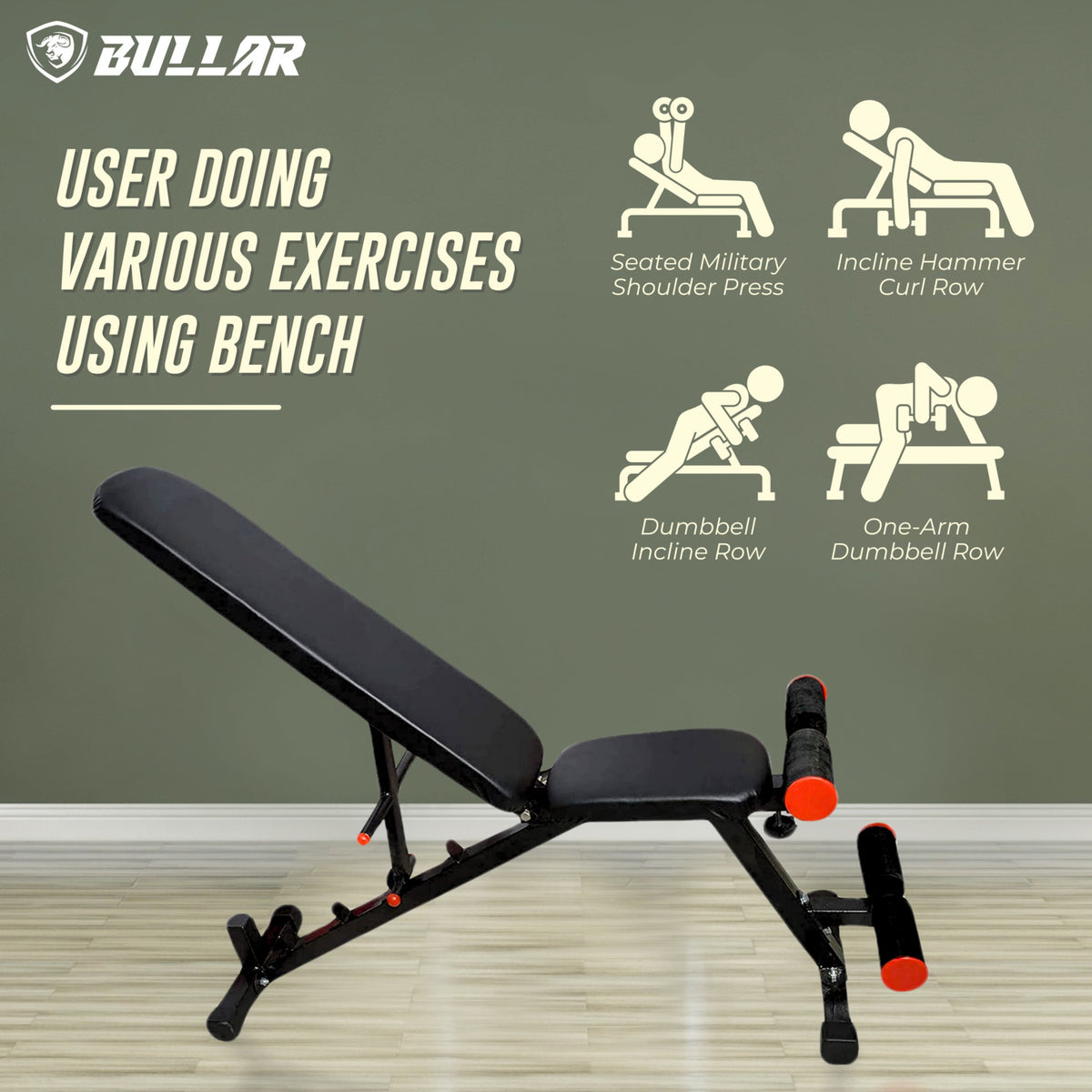 Upper Bench Adjustable Home Gym Workout Bench for Men & Women! β Bullar Fitness