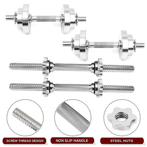 Adjustable Steel Dumbbell Set with Weight Plates & Star Nut Dumbbell Rods