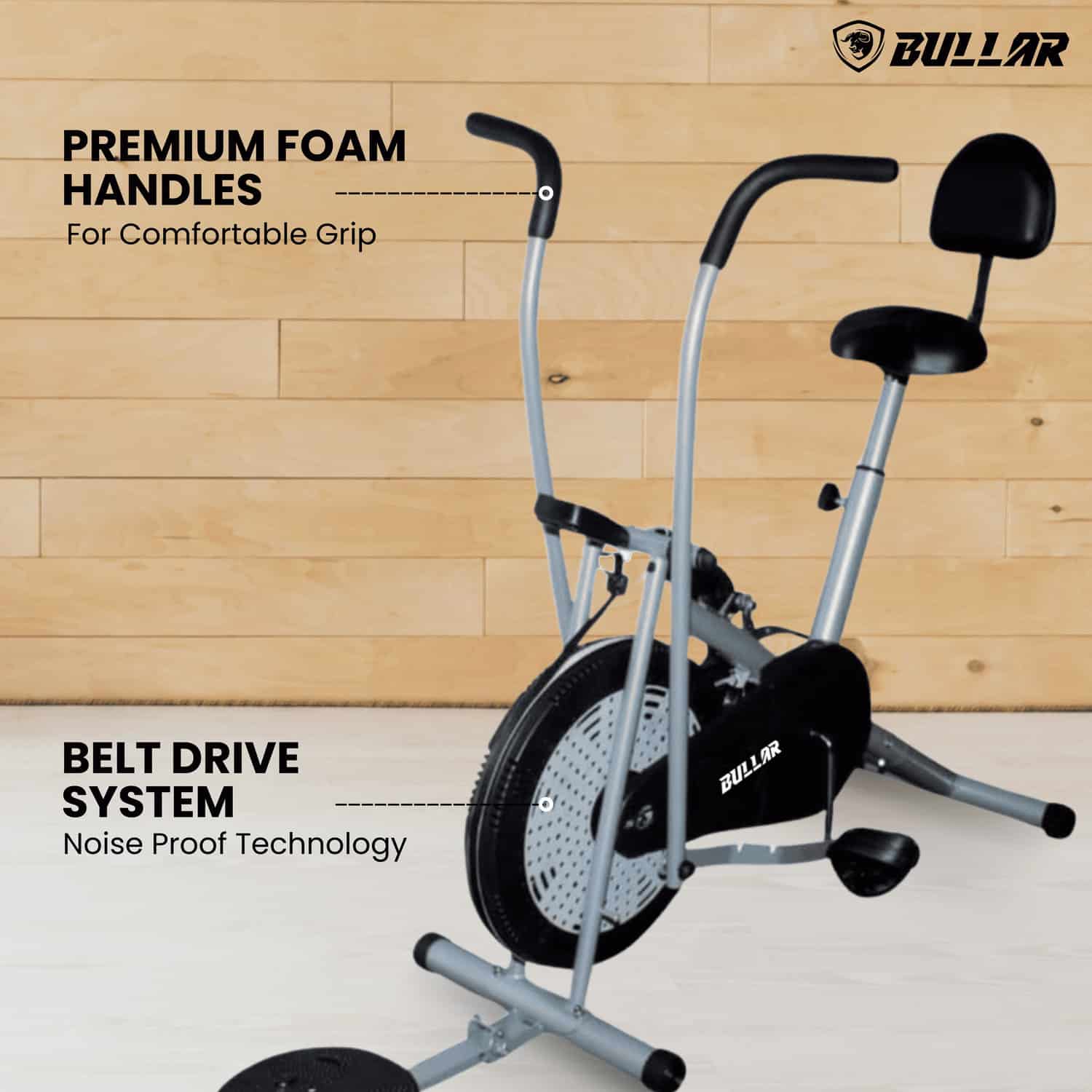 Air Bike Exercise Cycle with Adjustable Cushioned Seat, Moving Handles, Backrest, Twister - All Models