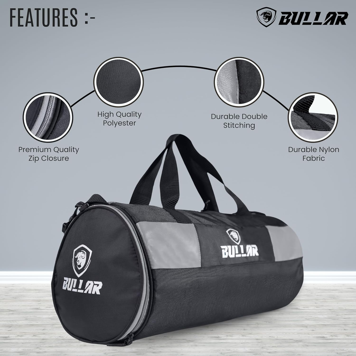 Gym Duffel Bag with Shoe Compartment for Men & Women - Multi Colors