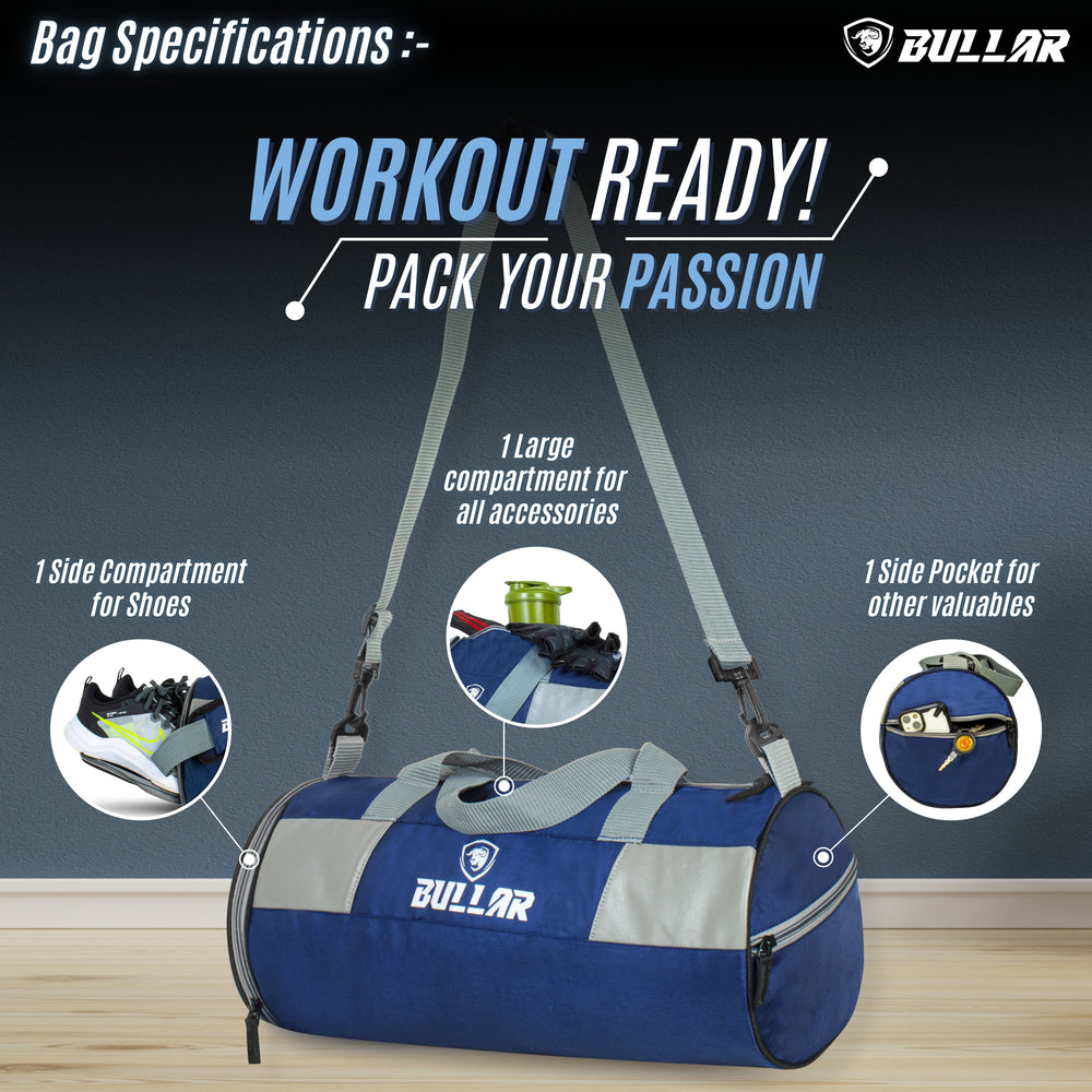 Gym Duffel Bag with Shoe Compartment for Men & Women - Multi Colors