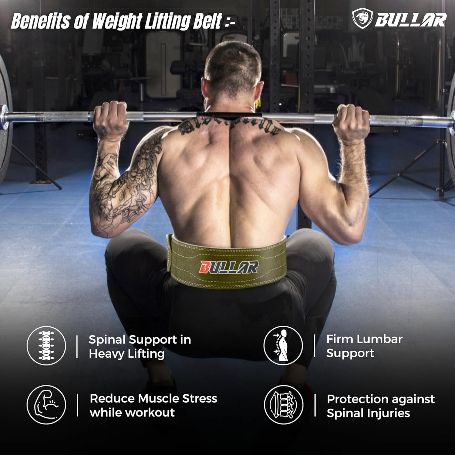 Premium Quality Suede Leather Weightlifting Gym Belt for Daily Workout