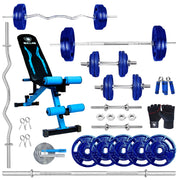 Cast Iron Home Gym Set with Multipurpose Bench Combo