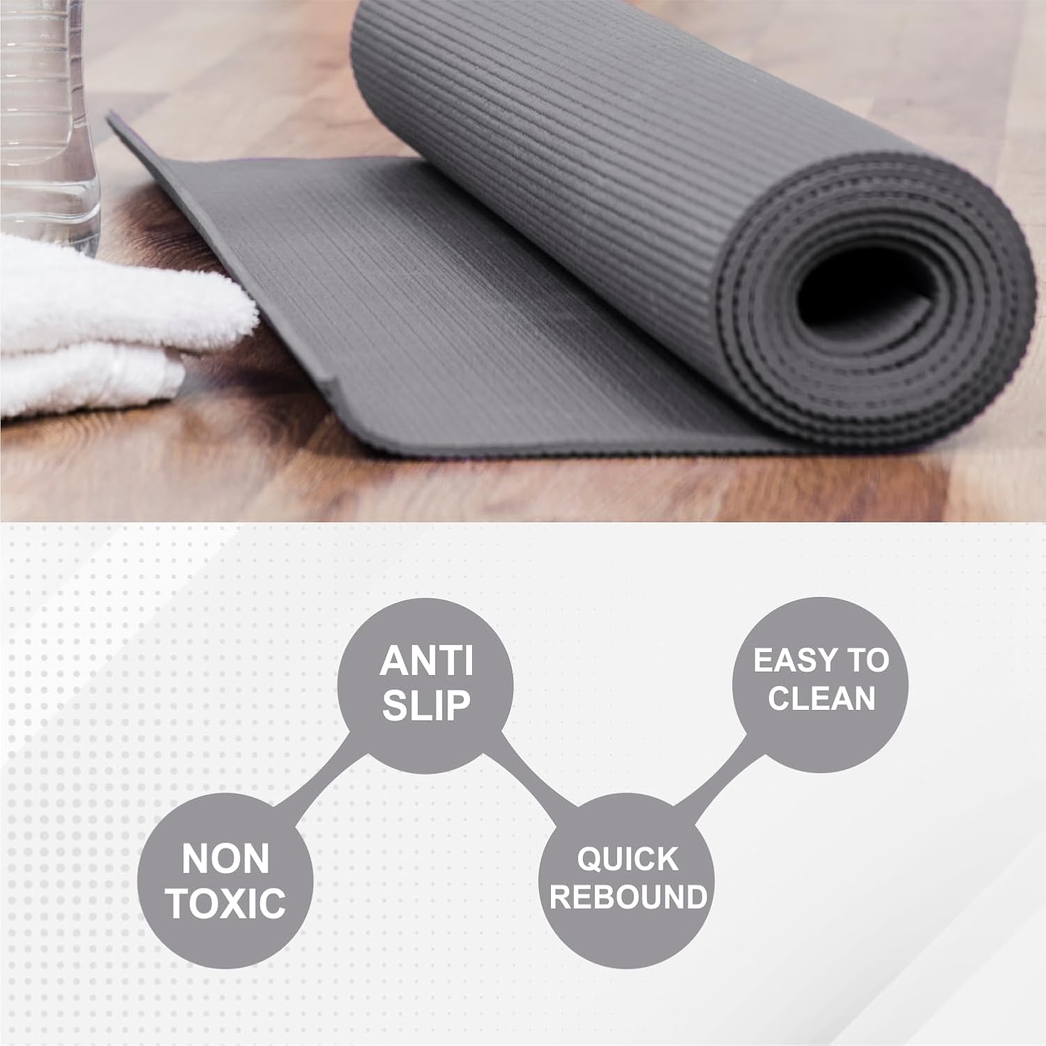 Exercise Yoga Mats for Home Workout - Ideal for Men & Women