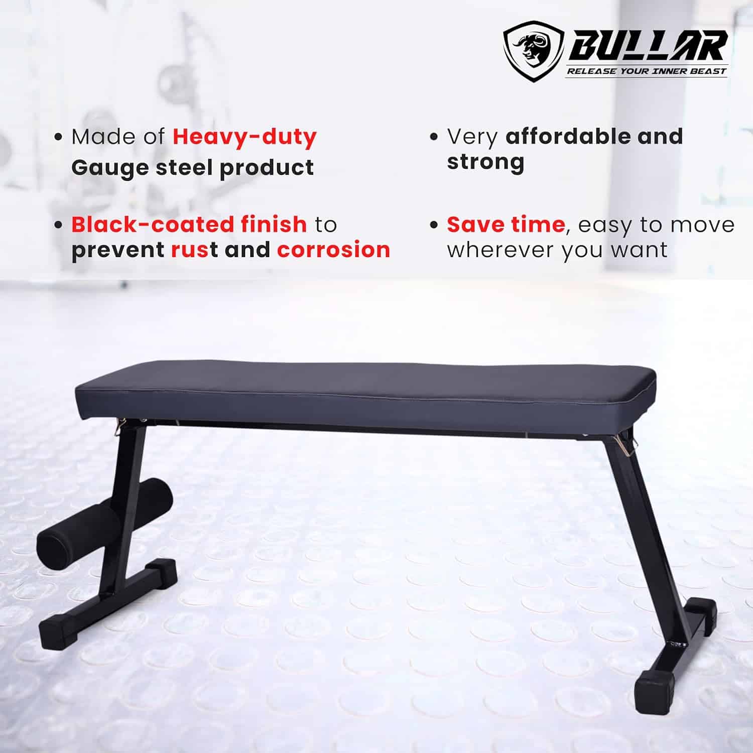 Foldable Bench for Home Gym, Bench Press, Squats