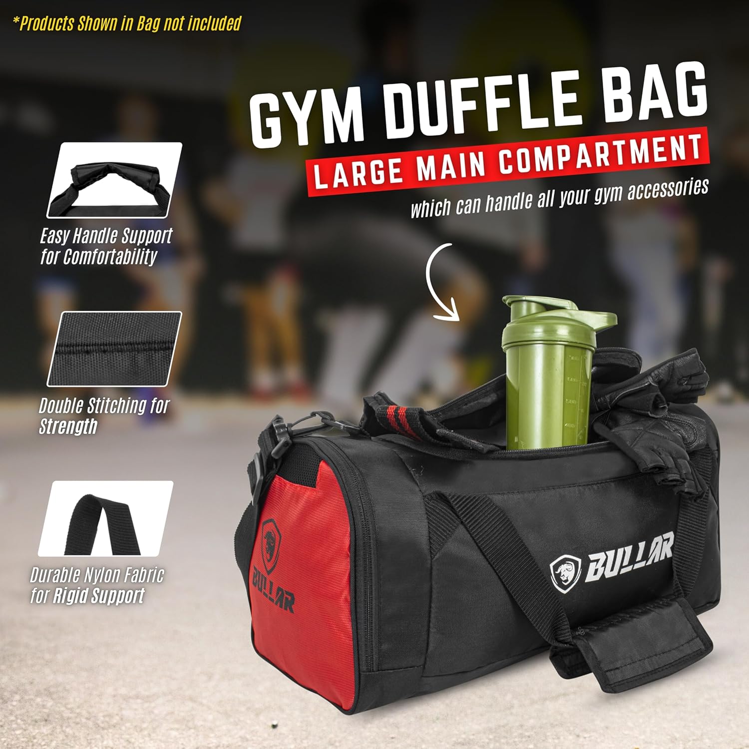 Gym Accessories Set with Duffle Bag, Weight Lifting Belt, Hand Gripper, Jump Rope, Workout Gloves