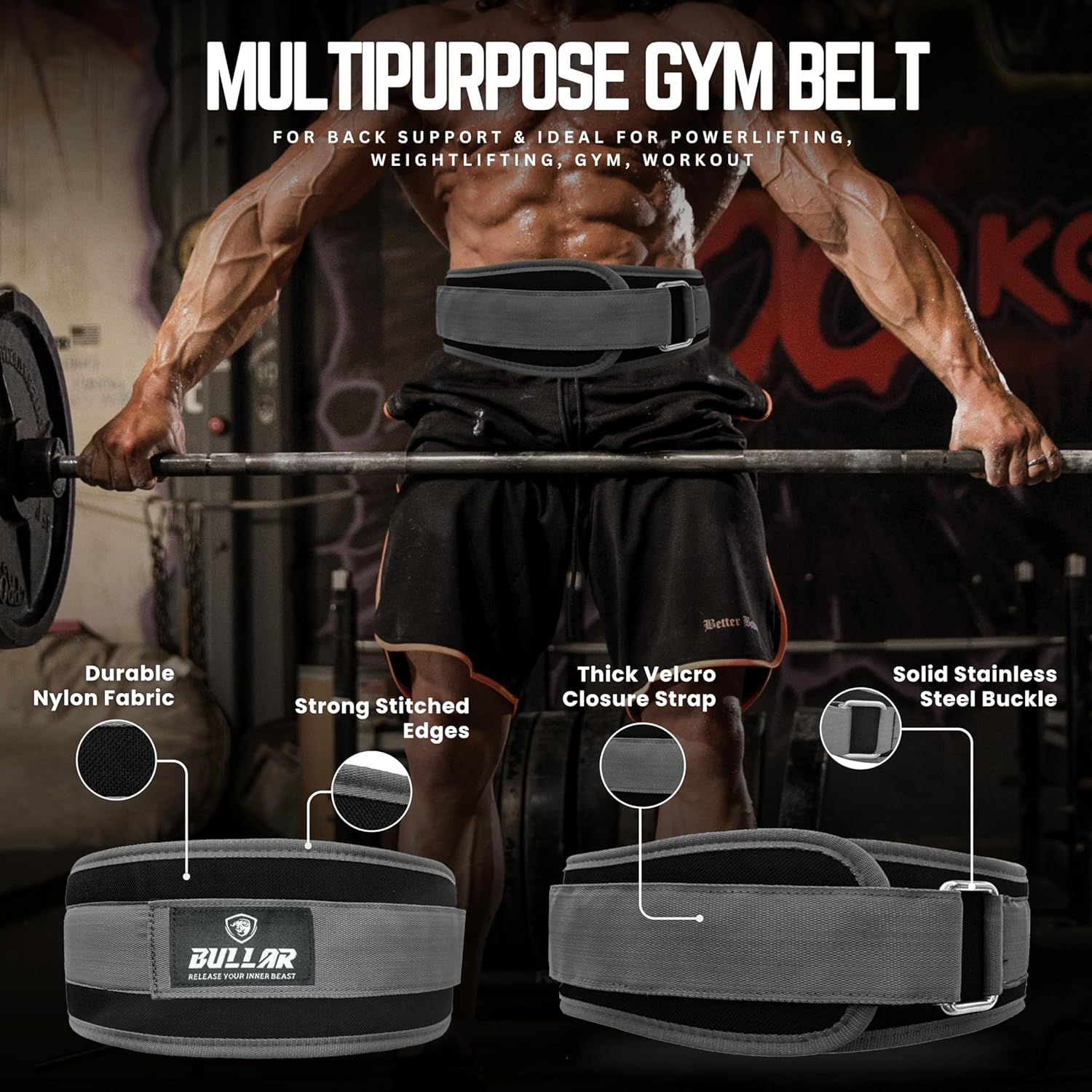 Gym Accessories Set with Round Duffle Bag, Weight Lifting Belt, Hand Gripper, Jump Rope, Workout Gloves