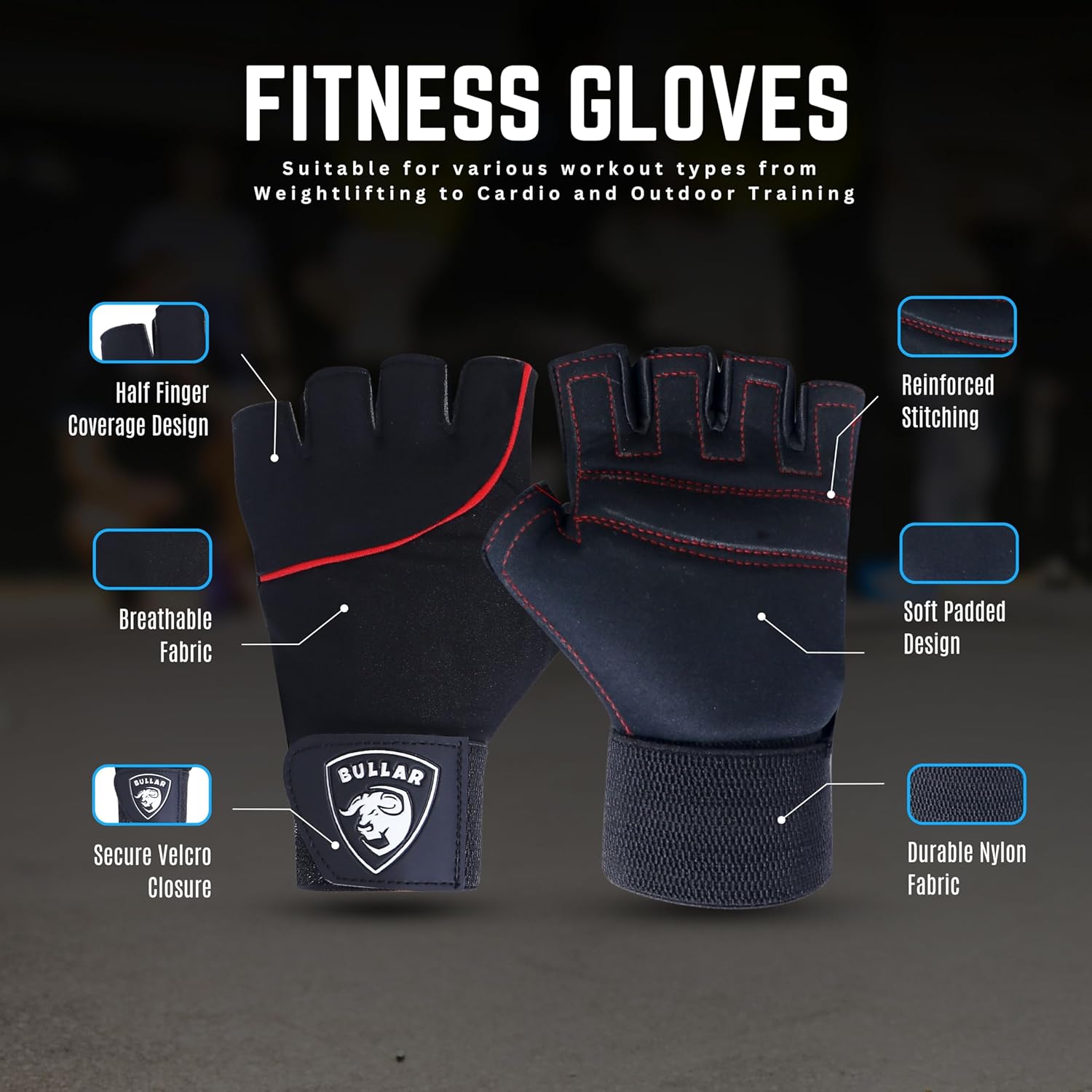 Gym Accessories Set with Duffle Bag, Weight Lifting Belt, Hand Gripper, Jump Rope, Workout Gloves