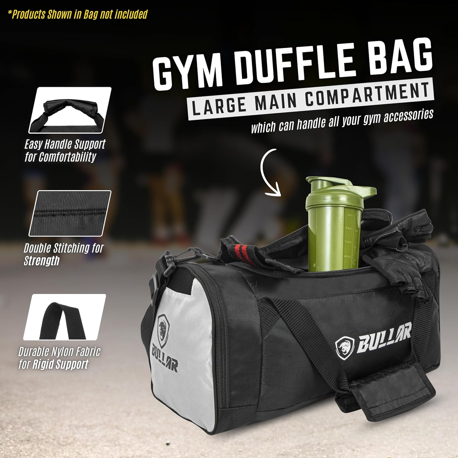 Gym Accessories Set with Duffle Bag, Weight Lifting Belt, Hand Gripper, Jump Rope, Workout Gloves