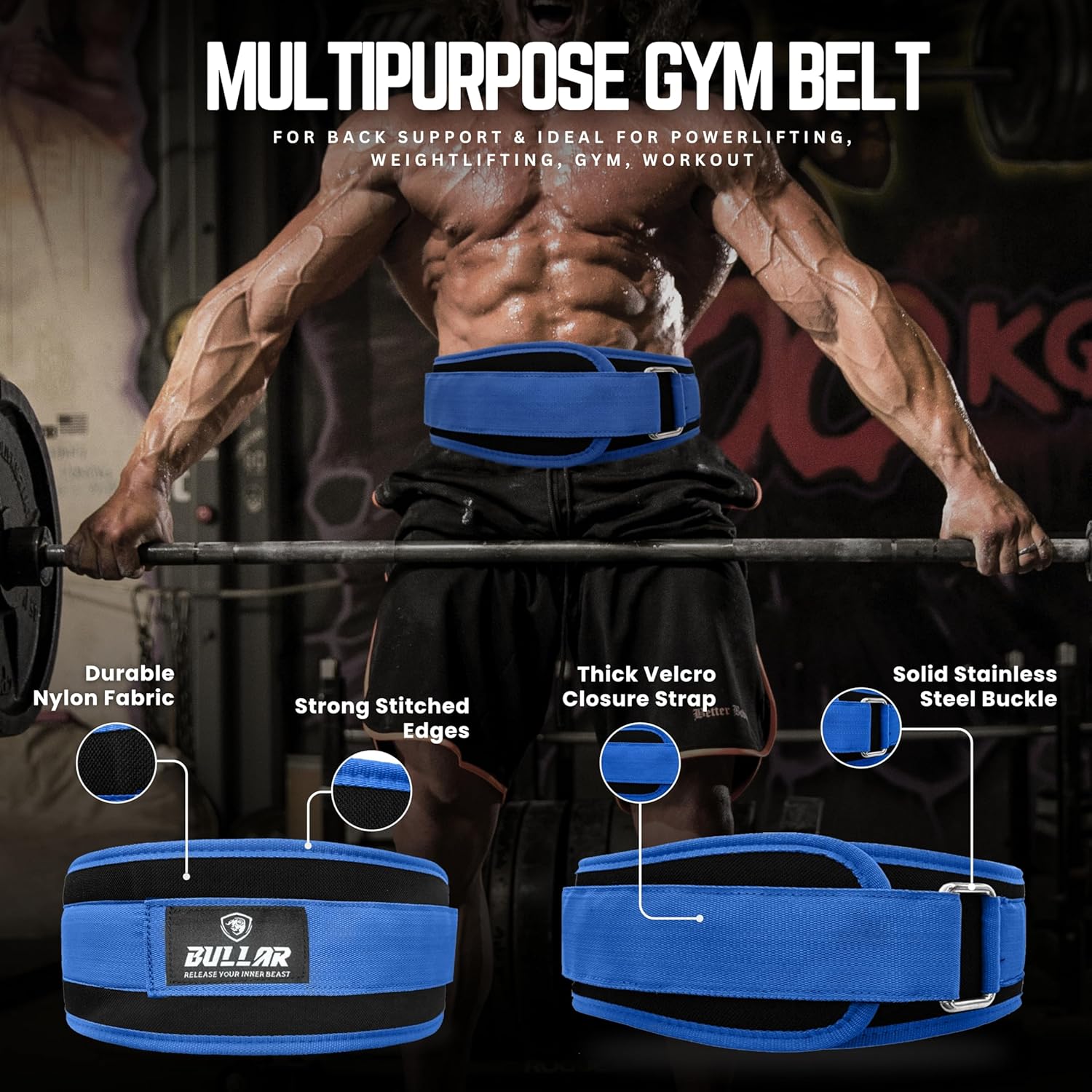 Gym Accessories Set with Duffle Bag, Weight Lifting Belt, Hand Gripper, Jump Rope, Workout Gloves