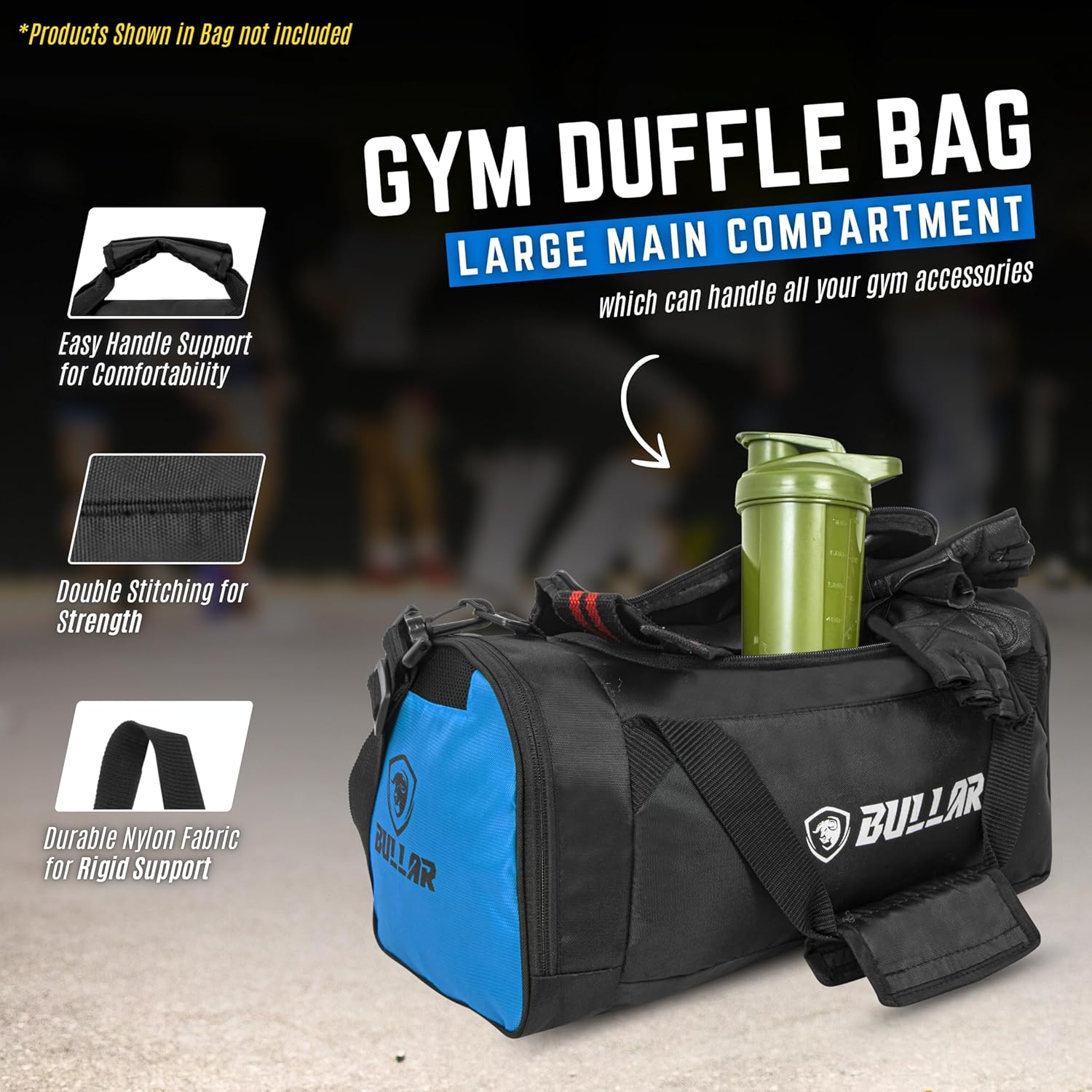 Gym Accessories Set with Duffle Bag, Weight Lifting Belt, Hand Gripper, Jump Rope, Workout Gloves