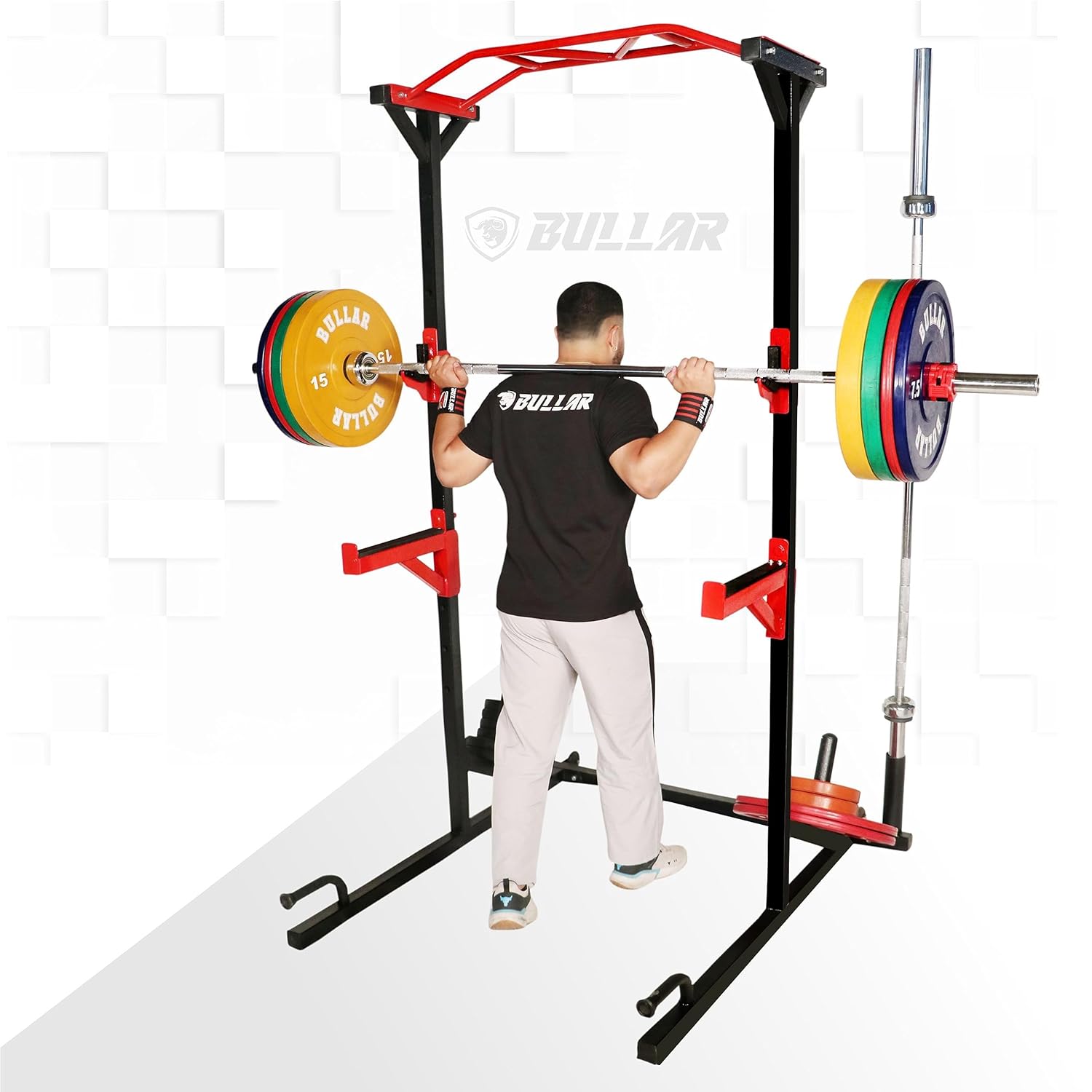 Heavy-Duty Adjustable Power Squat Rack Pro for Home Gym Workout