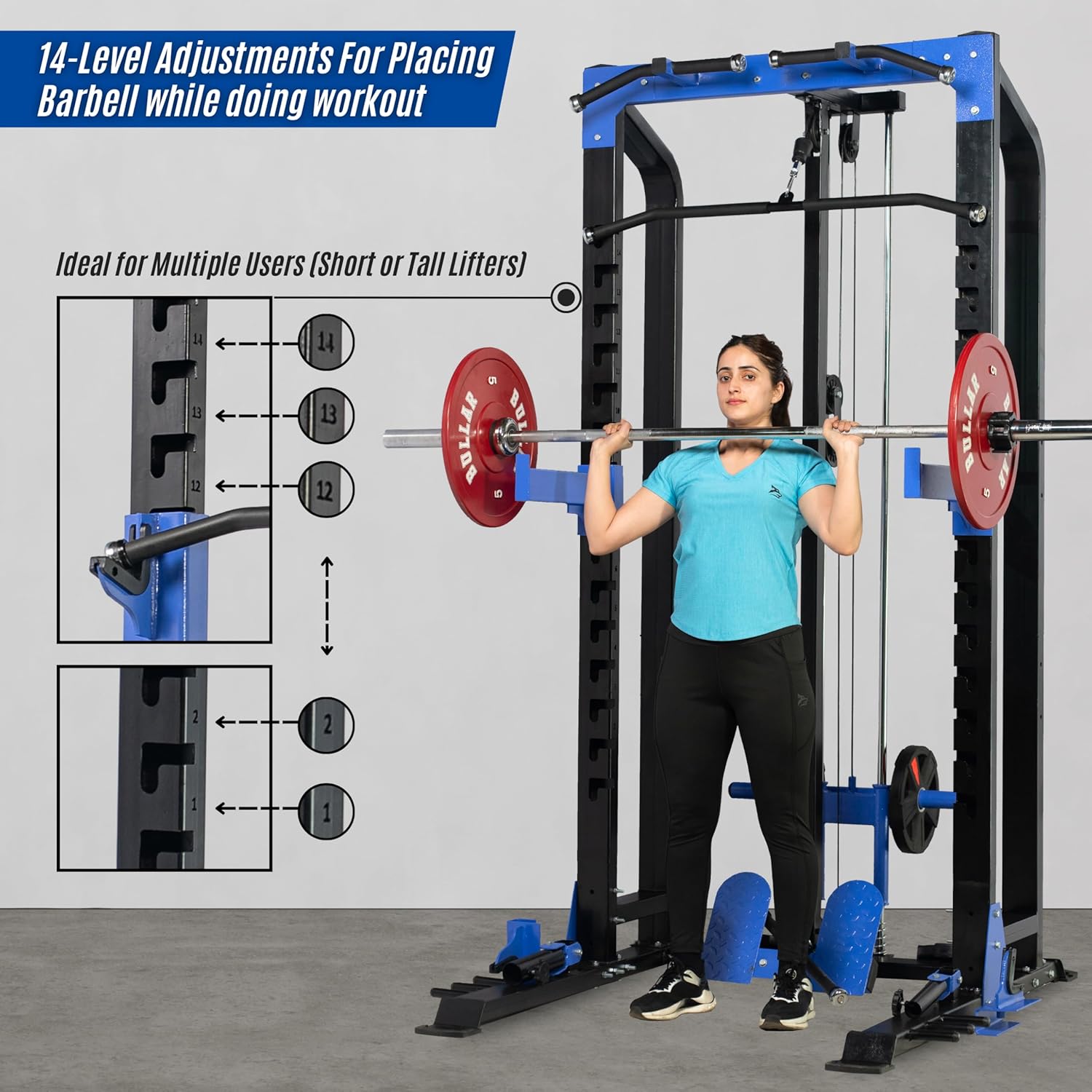 Multistation Power Squat Rack Pro with Pull Up Bar, Heavy-Duty