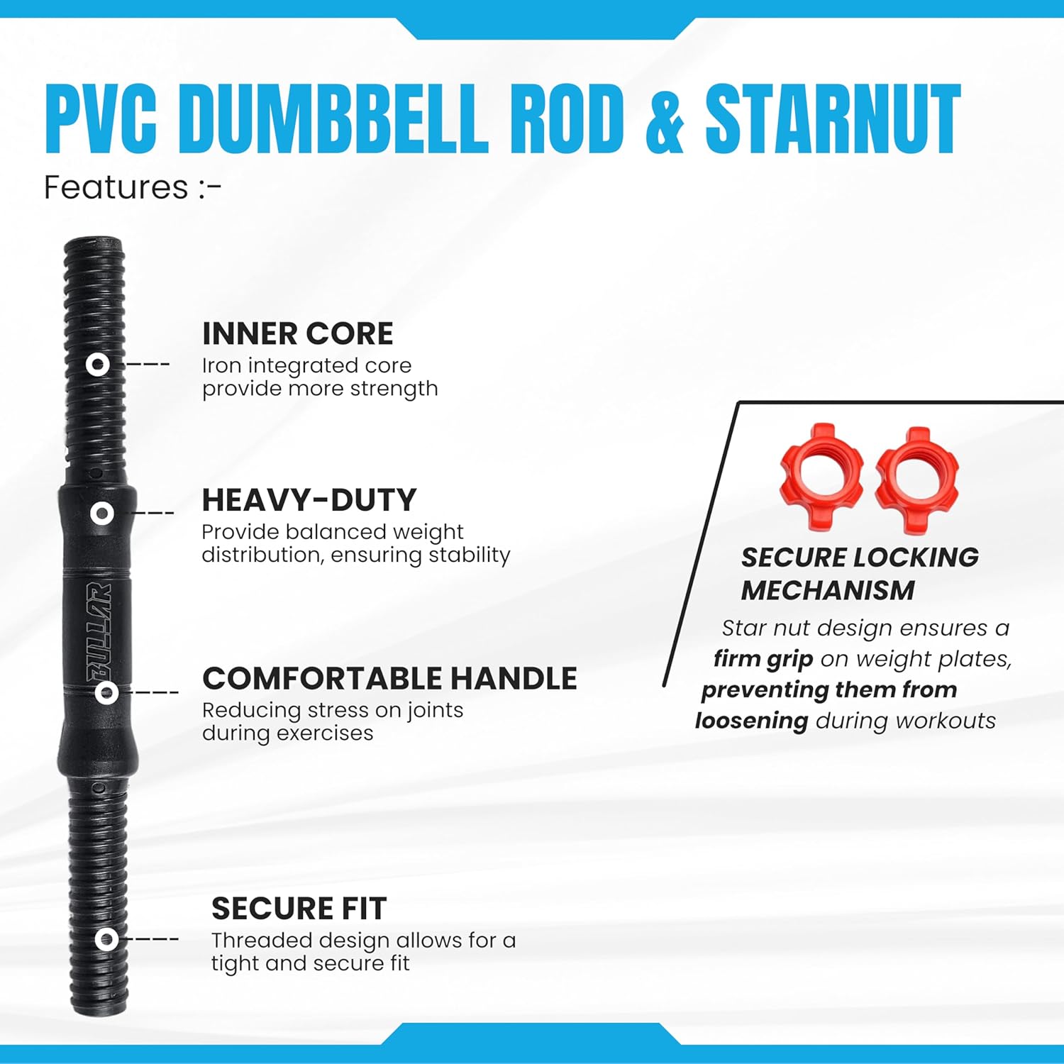 Premium PVC 2.0 Adjustable Dumbbells Set with Accessories & Connector Rod for Daily Workout