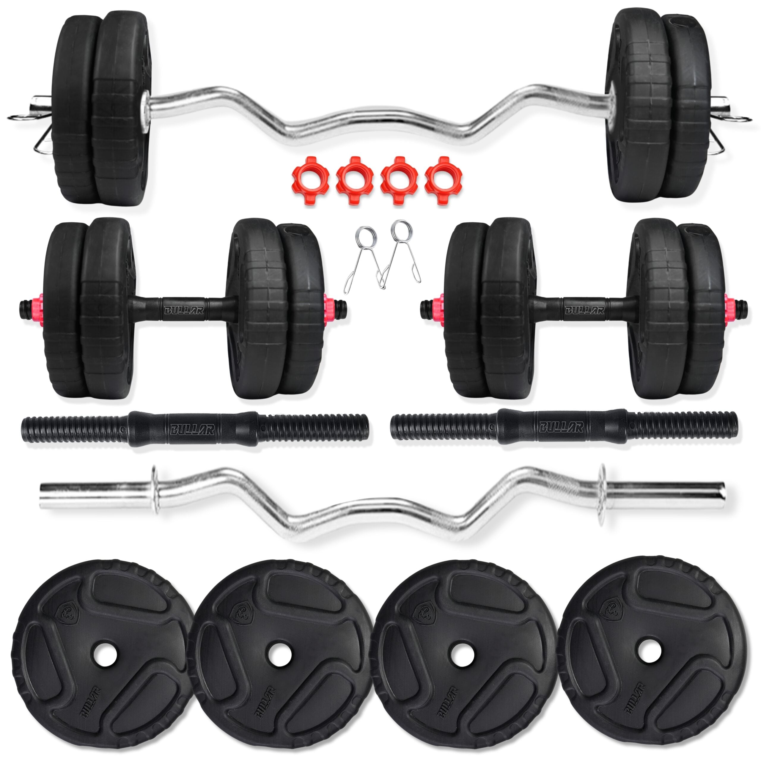 Premium PVC 2.0 Adjustable Home Gym Set Combo with 3 Ft. Curl Rod