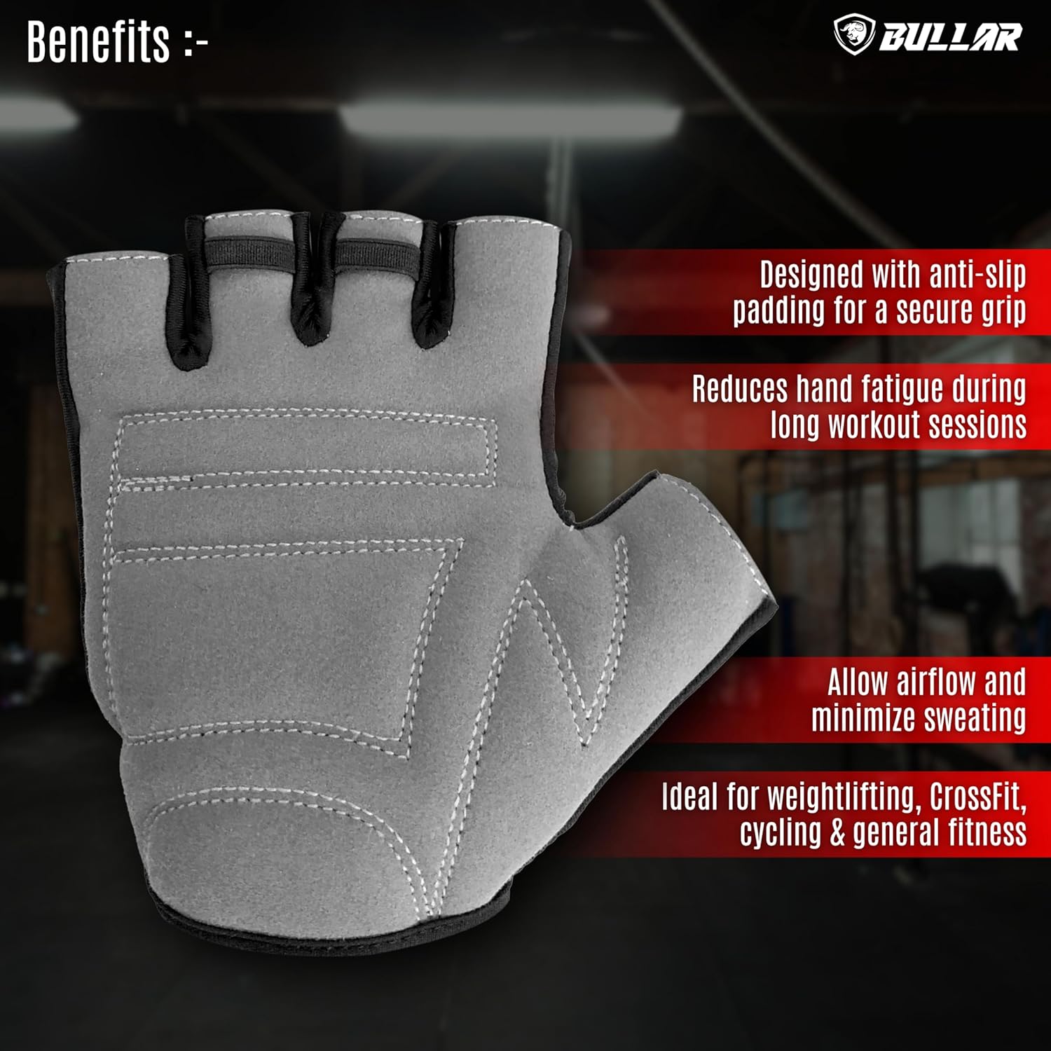 Premium Quality Gym & Fitness Gloves for Weightlifting/Powerlifting - Ideal for Men/Women