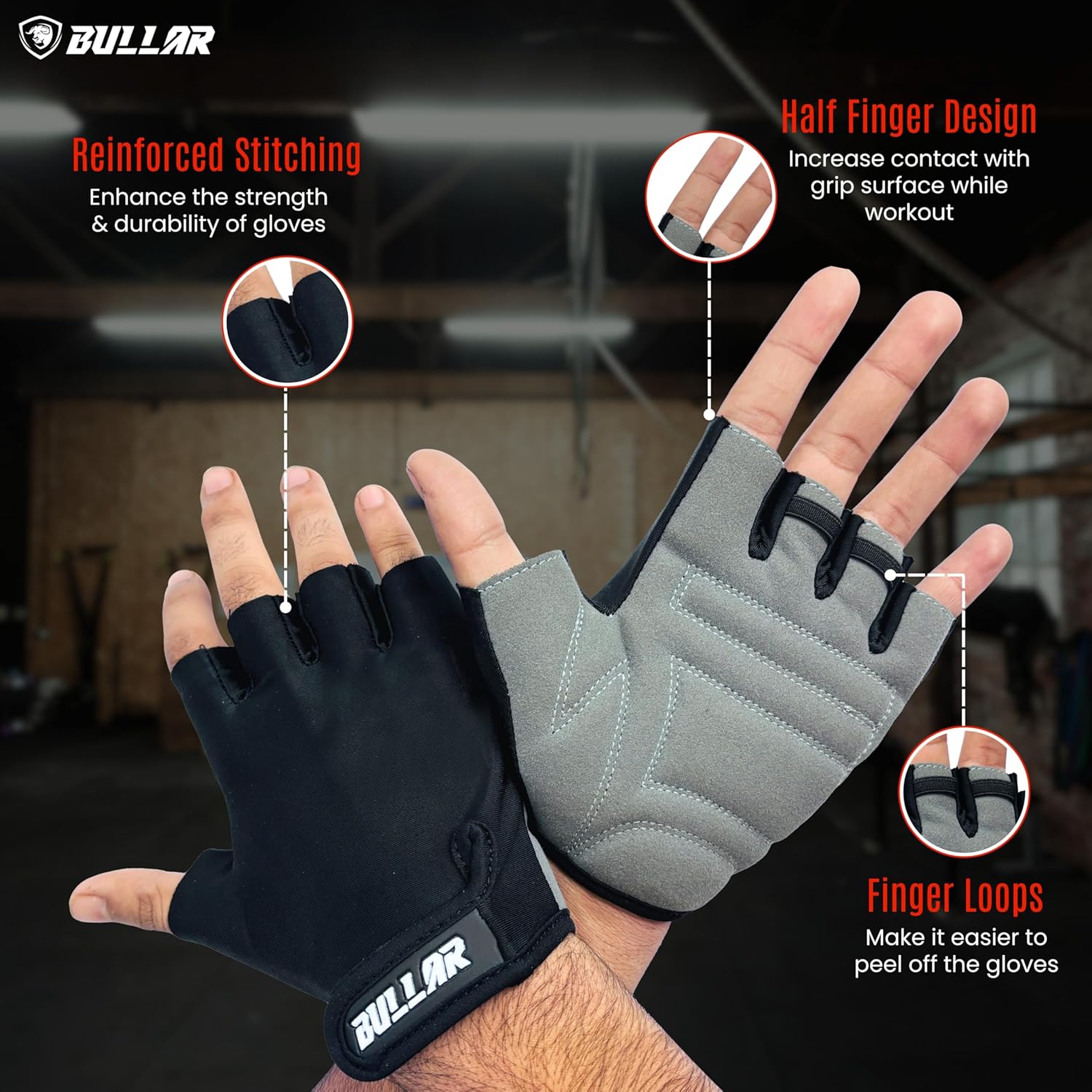 Premium Quality Gym & Fitness Gloves for Weightlifting/Powerlifting - Ideal for Men/Women