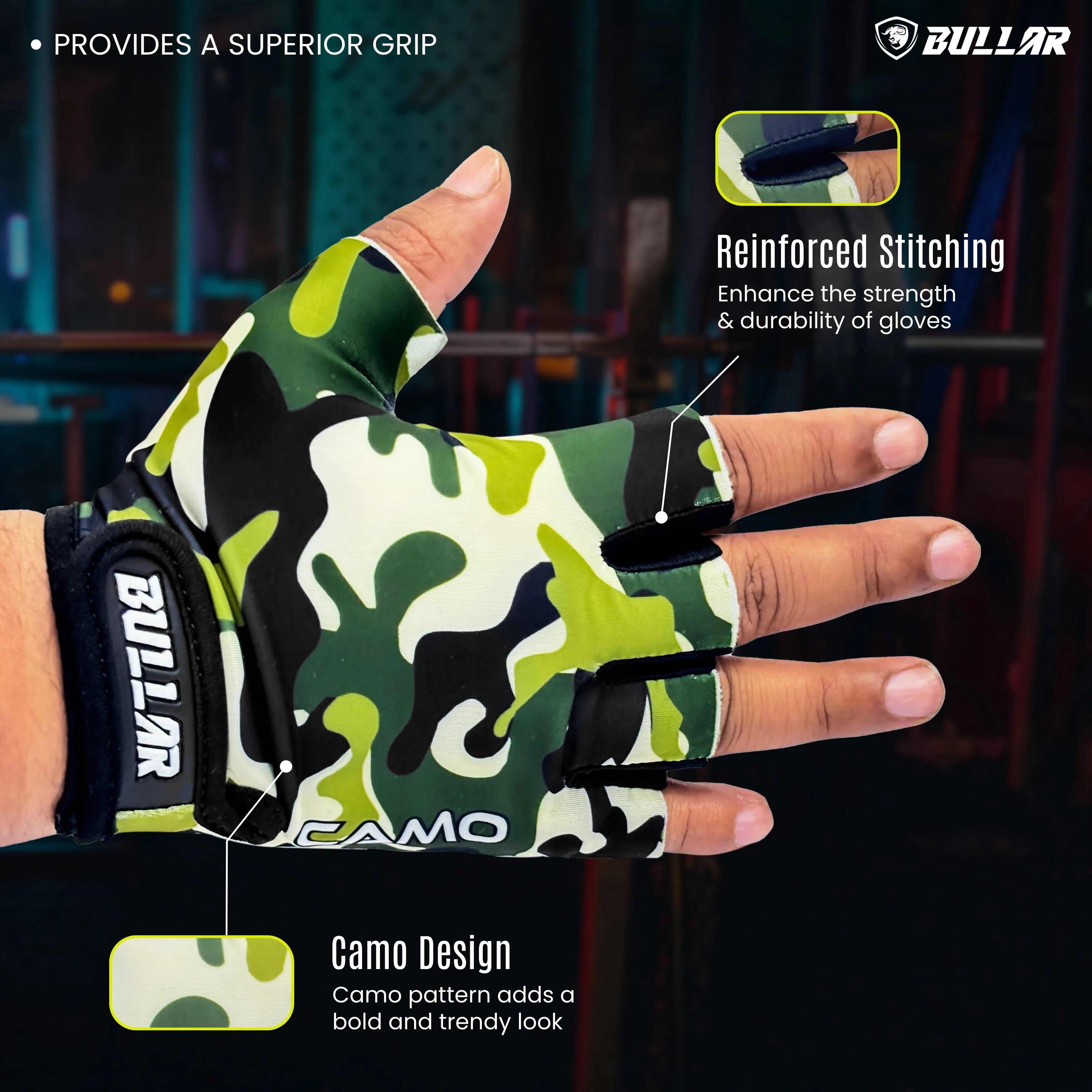 Premium Quality Sporty Look Gym & Fitness Gloves for Weightlifting - Ideal for Men/Women