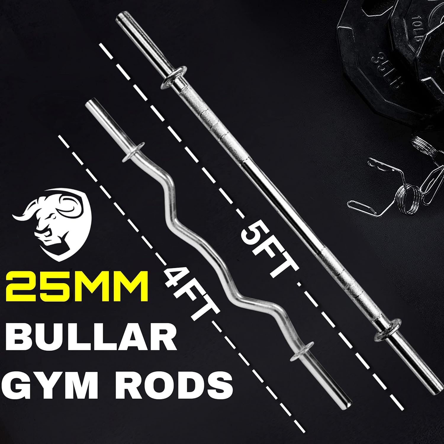 Professional 3-Cut Home Gym Combo Set with Star Nut Dumbbell Rods