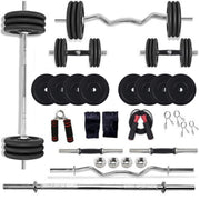 Rubber Home Gym Combo Set with Solid Dumbbell Rods