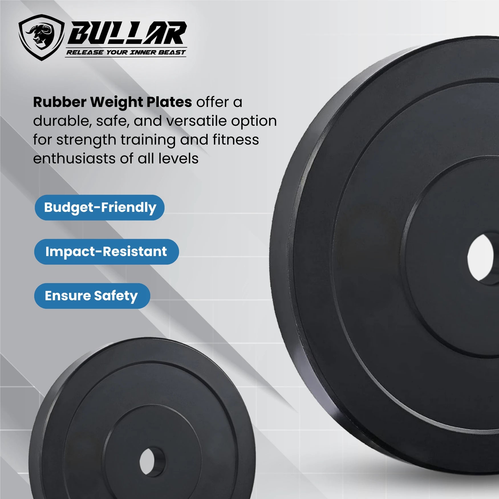 Standard Rubber Weight Plates for Home Gym