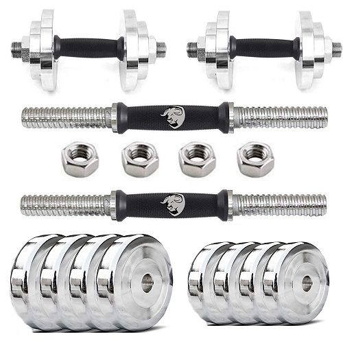 Steel Dumbbell Set with Adjustable Weight Plates & Dumbbell Rods ...
