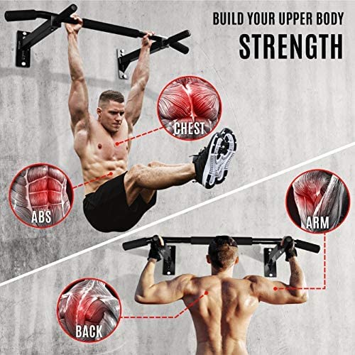 Wall Mounted Pull Up Bar/Chin Up Bar with Foam Handles