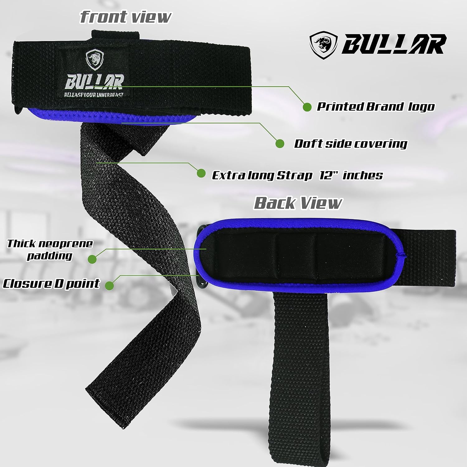 Weight Lifting Straps with Wrist Support for Powerlifting, Strength Training