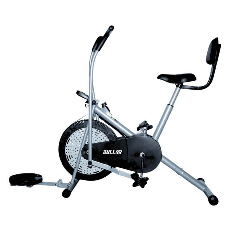 Air Bike Exercise Cycle with Adjustable Cushioned Seat, Moving Handles, Backrest, Twister