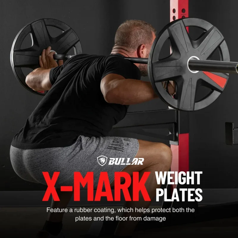 X-Mark Premium Quality Olympic Rubber Integrated Weight Plates for Daily Workout Routine - Image 2